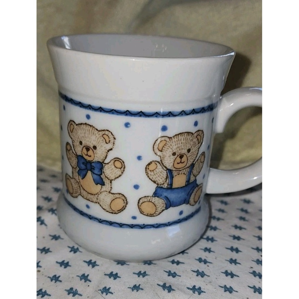 Tienshan Stoneware Country Teddy Bear Coffee Tea Cup Teacup Mug C